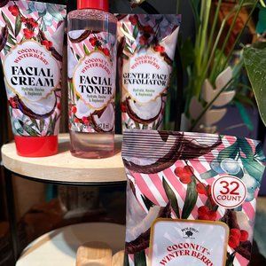 Bolero Coconut & Winterberry Facial Makeup Skin Wipes Toner Exfoliator Cream Lot